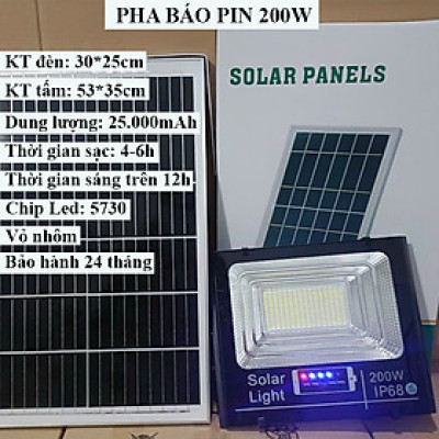 Đèn Pha Năng Lượng Mặt Trời Mẫu Mới 200w IP67