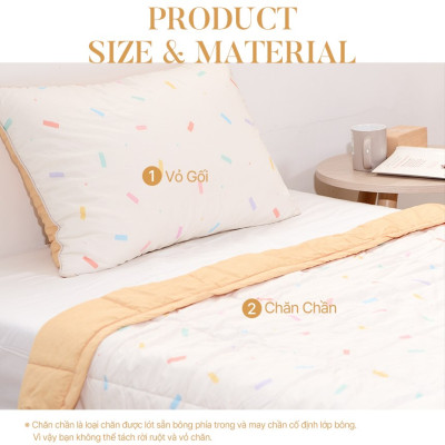 Chăn Chần Bông Arize Vải Microfiber Rainbow 1.5x2m