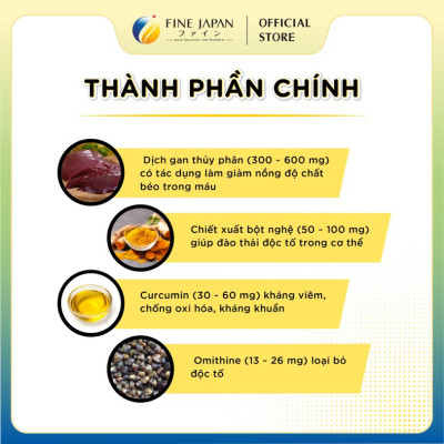 Viên uống giải độc và bảo vệ gan FINE JAPAN gói 75 viên (25 ngày), 90 viên (30 ngày)và 270 viên (90 ngày)