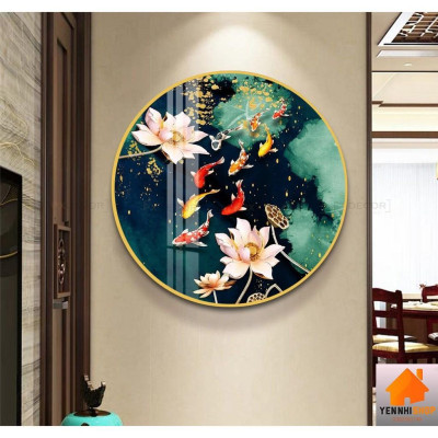 Xả kho tranh tráng gương tròn đường kính 60cm có chốt treo, treo phòng khách, phòng ăn, phòng ngủ, trang trí siêu đẹp,