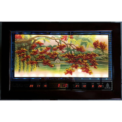 Tranh đá quý Hồ Gươm, Lịch vạn niên gắn Led- 2046