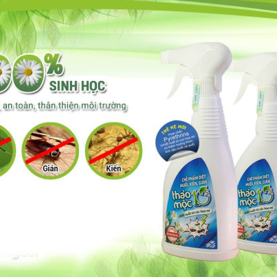 Chai Xịt Diệt Muỗi , Kiến , Gián, Côn Trùng,.. Thảo Mộc 10s 500ml (Mùi Sả Chanh) - An toàn cho trẻ em và người lớn- Được bộ y tế cấp phép
