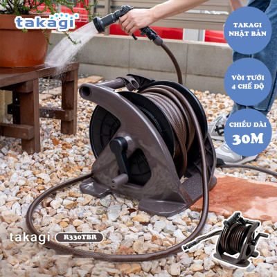 Bộ cuộn ống tưới cây 30m Tough Brown Takagi R330TBR
