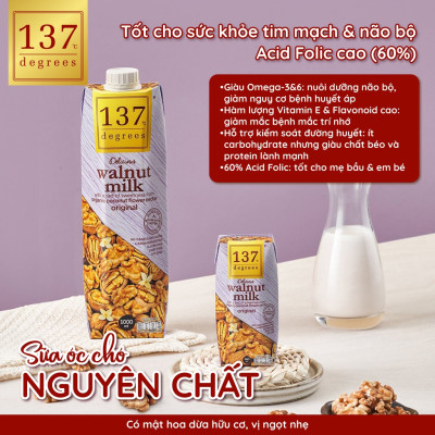 Sữa hạt Óc chó Nguyên chất 137 DEGREES 1000ml