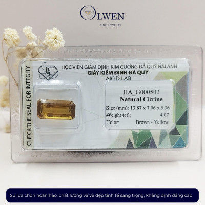 Viên đá thạch anh vàng ( citrine ) thiên nhiên  HA_G000502