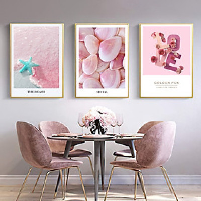 BỘ TRANH TREO TƯỜNG PHÒNG ĂN TÔNG HỒNG NHẸ NHÀNG,,SANG TRỌNG, HIỆN ĐẠI, CÓ KÈM KHUNG SANG TRỌNG,TẶNG ĐINH TREO TRANH TIỆN LỢI  PVP-DC322