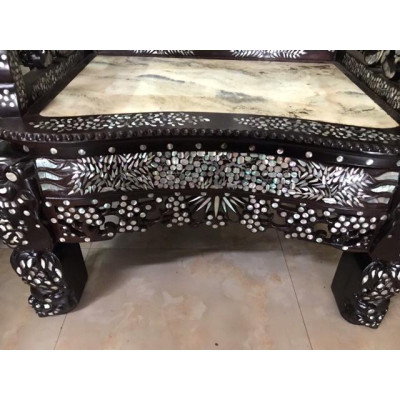 Bộ ghế vách gỗ gụ khảm ốc sà cừ đẹp long lanh