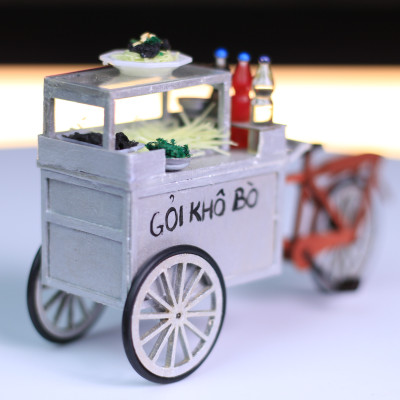 MÔ HÌNH TỰ LẮP RÁP DIY SÀI GÒN THU NHỎ - XE GỎI KHÔ BÒ - HR15