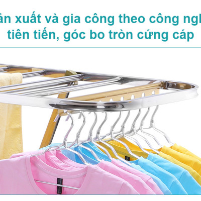 Giàn phơi để sàn - Giá phơi đồ có kệ phơi giày, vớ - NKT815B