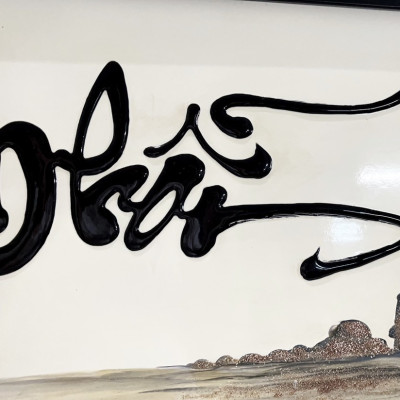 Tranh sơn mài - Chữ Nhẫn - Thư pháp size 35x45 luôn khung