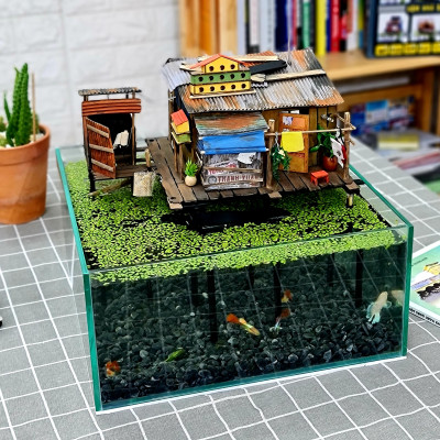 Mô Hình Gỗ Tự lắp ráp DIY Sài Gòn Xưa Ký Ức Tuổi Thơ - Thế Giới Tí Hon - Xóm Nhà Sàn - NS04