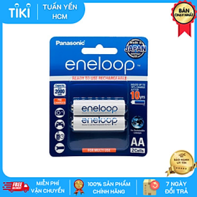 Vỉ 2 viên pin sạc AA Panasonic Eneloop BK-3MCCE/2NT - Hàng chính hãng
