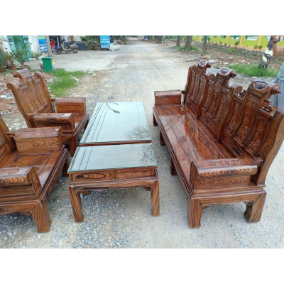 #Sale _SỐC_SẮM _TẾT_ Bộ bàn ghế phòng khách âu á tay hộp gỗ xoan ta phun vân