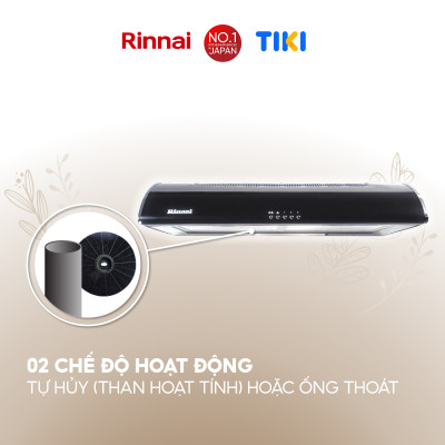 Máy hút mùi 70cm Rinnai RVH-7Slim(Hood-LG) than hoạt tính và ống thoát 380W - Hàng chính hãng.