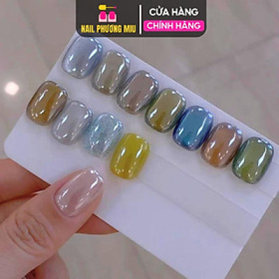 Tráng Gương Bóng Ánh Trong Suốt Làm Nail, Nhũ Tráng Gương Móng Cao Cấp Tráng Trên Mọi Nền Màu Trong Trẻo Hàn Quốc thạch tráng gương