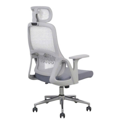Ghế văn phòng lưng lưới xám cao cấp CM4561-2M Nội thất Capta Lưng lưới xám nệm vải xám khung và tay ghế nhựa màu xám ghế xoay nâng hạ gật gù chân xoay thép mạ chrome hcm