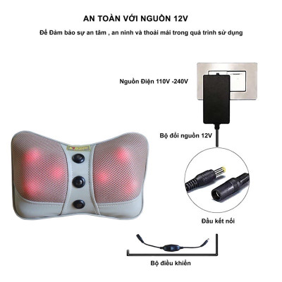 ￼CHÍNH HÃNG Gối massage 6 bi chính hãng Ayosun Hàn Quốc