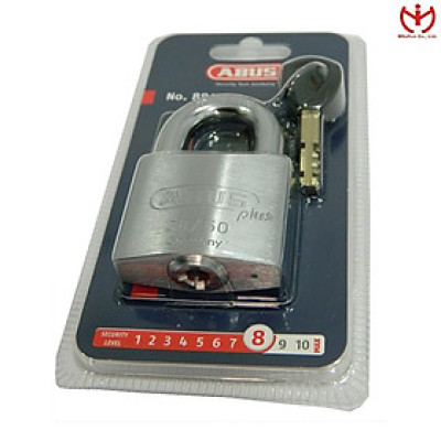 Ô khóa ABUS 88/50 Plus thân đồng rộng 50mm bọc Crom lõi lá 3 chìa vuông - MSOFT