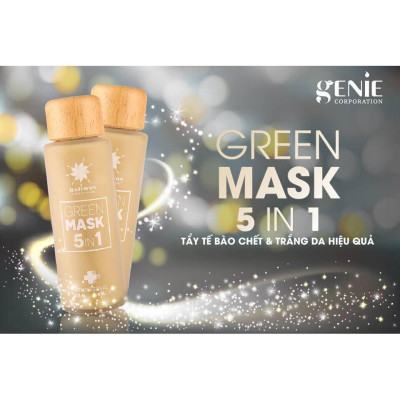 Mặt nạ tẩy da chết thải độc da sạch mụn cám, mụn đầu đen giúp da mịn màng  GREEN_MASK_5IN1_GENIE 100ml