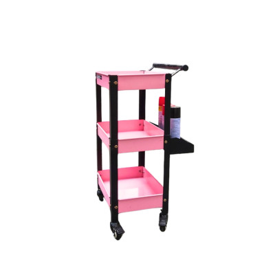 Xe đẩy dụng cụ mini 3 tầng có khay phụ thép sơn tĩnh điện