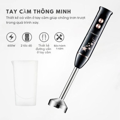 Máy xay cầm tay SOKANY SK02013, công suất 600W nhỏ gọn chống văng tiện lợi dễ vệ sinh - HÀNG CHÍNH HÃNG 