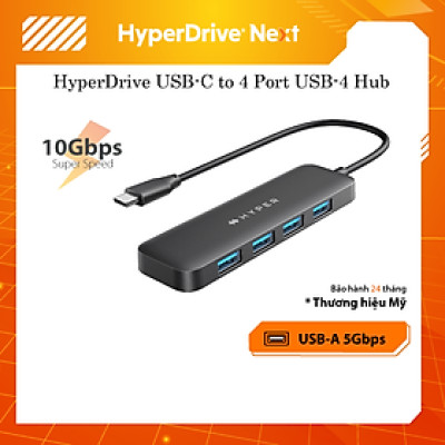 HUB chuyển đổi HyperDrive Next 4 In 1 Usb-A Port cho Macbook/ Laptop - Thiết kế 4 cổng truyền dữ liệu tốc độ cao HD5002 - Hàng Chính Hãng