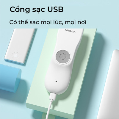 Tông đơ cắt tóc cho bé Misuta NS-M01, tặng kèm áo choàng cắt tóc cho bé, sạc 1h dùng 10 lần kèm bộ phụ kiện 9 món - Hàng chính hãng