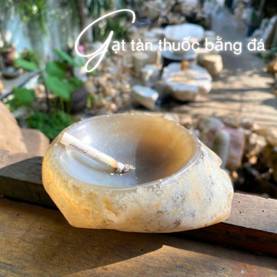 Gạt tàn thuốc bằng đá mã não NHASAN GTT01 Vẻ Đẹp SANG TRỌNG Vĩnh Cửu nặng 560gr (KT: 10x12cm)