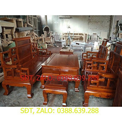 Bộ bàn ghế phòng khách kiểu sơn thủy gỗ hương đá