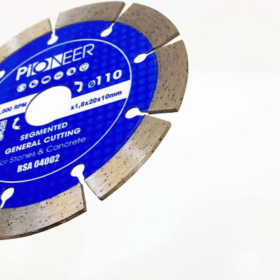 LƯỠI CẮT GẠCH ĐÁ 9 RĂNG PHI Ø 110MM RSA04002 chuyên cắt gạch, đá chất lượng cao chính hãng