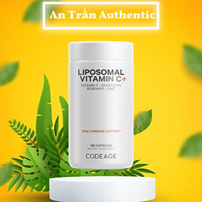 Codeage Liposomal Vitamin C Hộp 180 Viên - Viên uống tăng đề kháng - Nhập Khẩu Chính Ngạch Có Tem Phụ Tiếng Việt, Tem Chống Hàng Giả
