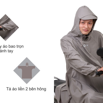 Áo mưa RANDO Poncho Cosy “Không ướt ống quần”- Freesize - Giao Màu Ngẫu Nhiên