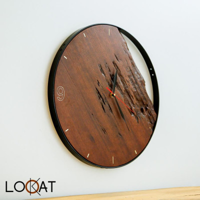 Đồng Hồ Treo Tường Trang Trí Phòng Làm Việc Phong Cách Natural Từ Gỗ Mộc 100% DH24050004