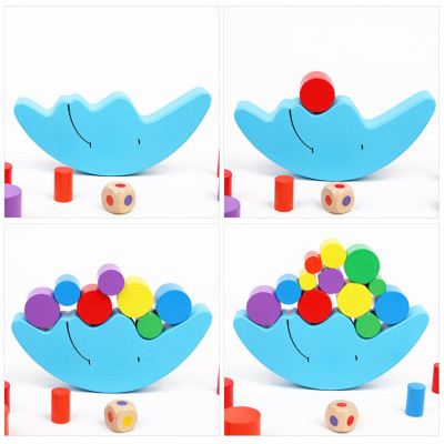 Đồ Chơi Gỗ Bộ Xếp Gỗ Cân Bằng Hình Mặt Trăng