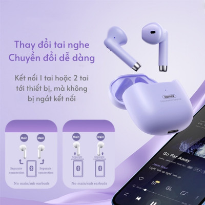 Tai nghe Bluetooth True Wireless Remax TWS-19 Marshmallow Series, bluetooth 5.3, âm thanh cực đỉnh không delay - Hàng chính hãng