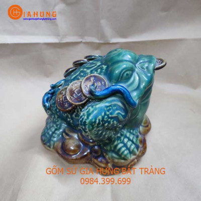 Cóc ngậm tiền vàng gốm Bát Tràng