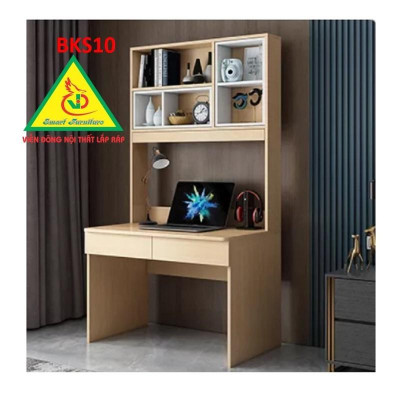 Bàn làm việc, bàn học khung sắt mặt gỗ BKS10 - Nội thất lắp ráp Viendong Adv