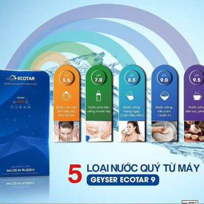 Máy lọc nước ion kiềm giàu hydro Geyser Ecotar 9 - hàng chính hãng