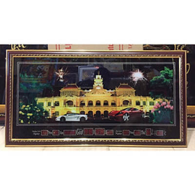 Tranh lịch vạn niên, cảnh TP. Hồ Chí Minh , có hiệu ứng đèn hoa - 420