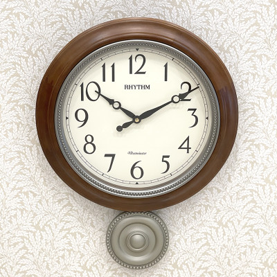 Đồng hồ treo tường Nhật Bản Rhythm CMJ549NR06 Kt 37.2 x 49.4 x 8.0cm, 1.4kg Vỏ gỗ. Dùng Pin