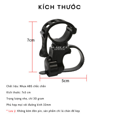 Kẹp Đèn Pin Gắn Tay Lái Xe Đạp LC06, Giá Đỡ Đèn Gắn Ghi Đông Xe Đạp 32mm Xoay 360 độ (không bao gồm đèn pin) Mai Lee
