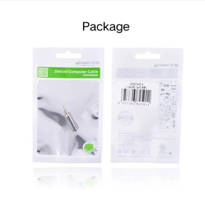 Ugreen UG2050120502TK Màu Đen Đầu chuyển âm thanh 2.5mm dương sang 3.5mm âm - HÀNG CHÍNH HÃNG