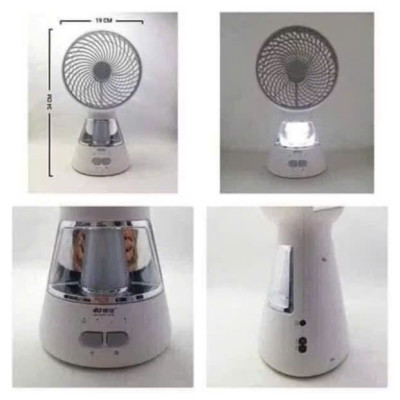 Quạt Tích Điện 3 Chế Độ, Kèm Đèn LED Siêu Sáng, Pin Dùng 3-5h Tùy Tốc Độ - HÀNG CHÍNH HÃNG MINIIN
