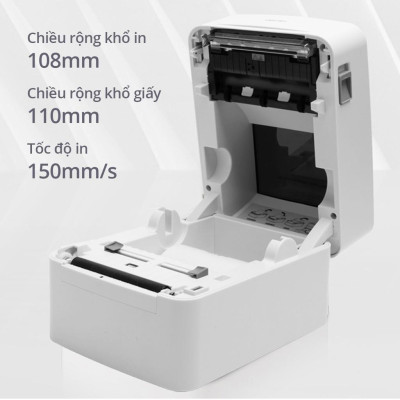 Máy In Nhiệt Deli Cao Cấp hàng Chính Hãng Deli - In Đơn Hàng Tem Mã Vạch Hóa Đơn Logo Bill TMĐT Tự Dán DL-740CS