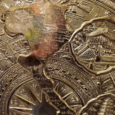 Tranh mặt trống đồng ngọc lũ -Đồng vàng nguyên chất 100%