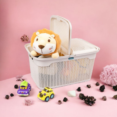 GIỎ LÀN QUAI XÁCH CÓ NẮP HOA MỘC TẤM ĐỰNG ĐỒ CHO MẸ VÀ BÉ ĐI SINH ĐA NĂNG - GIỎ LÀN KIỂU DÁNG MÀU SẮC PHONG CÁCH HÀN QUỐC