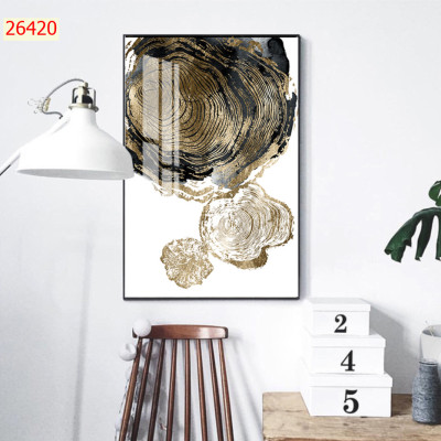 Tranh treo tường phòng khách, phòng ngủ -Tranh treo 1 tấm dọc M26420/ Gỗ MDF cao cấp phủ kim sa/ Chống ẩm mốc, mối mọt/Bo viền góc tròn