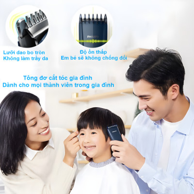 Tông đơ cắt tóc trẻ em series 3000 đời mới thương hiệu Philips HC3688/15 - Hàng nhập khẩu