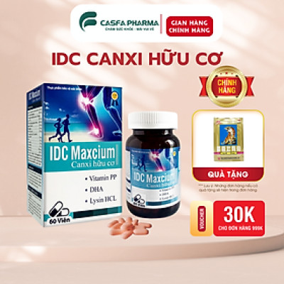 Thực phẩm chức năng IDC Maxcium - Thực phẩm bổ sung Canxi hữu cơ - Bổ sung Canxi, vitamin D3 cho cơ thể 