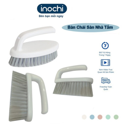 Bàn chải nhà tắm cán dài - đầu tròn - đầu vuông Kirei Inochi